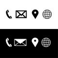 Navigation icon, phone number, website, email, vector Royalty Free Stock Photo